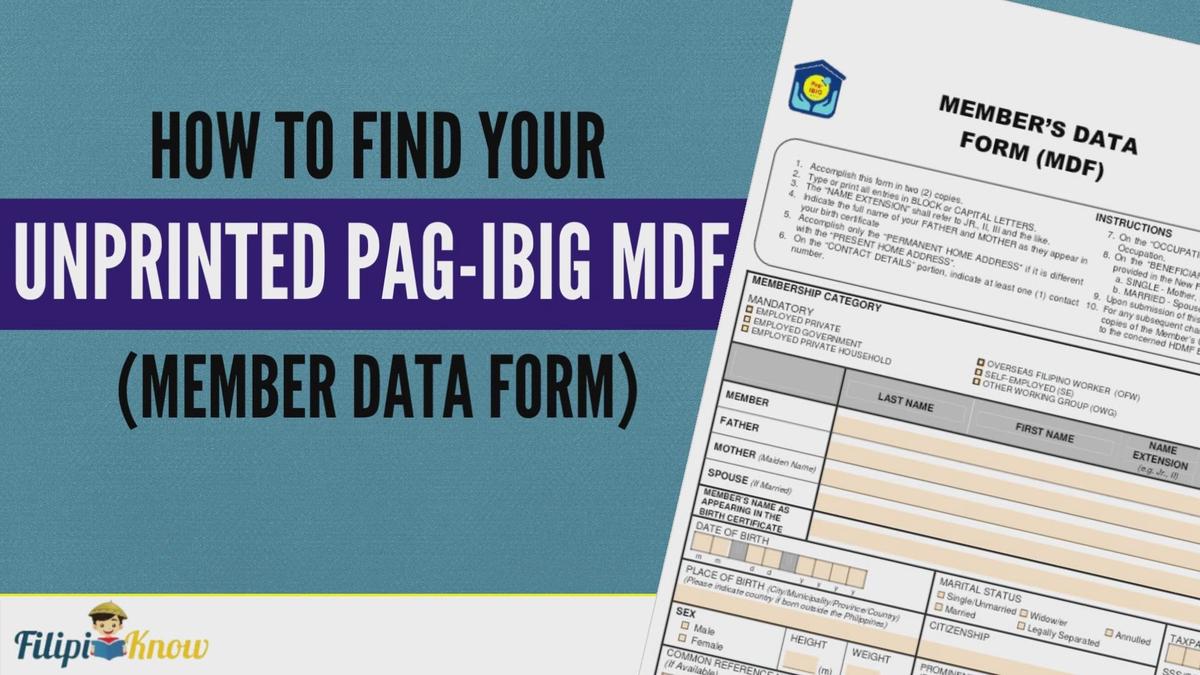 'Video thumbnail for How to Find Your Unprinted Pag-IBIG MDF'