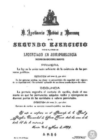 Apolinario Mabini's law license