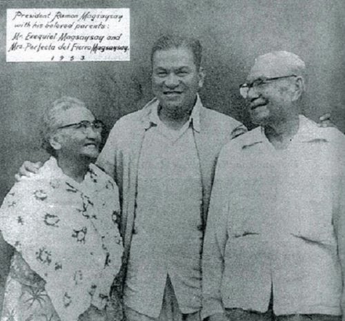 Ramon Magsaysay with his parents