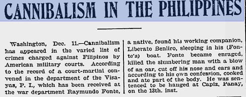 Raymundo Fonte + Cannibalism in the Philippines