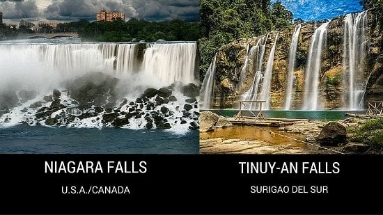 Niagara Falls in USA and Tinuy-an Falls in Surigao del Sur