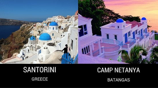 Santorini in Greece and Camp Netanya in Batangas