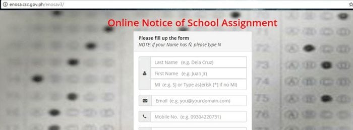 Online Notice of School Assignment or ONSA