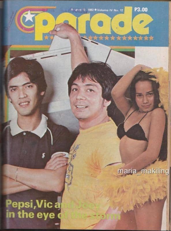 Vic Sotto, Joey de Leon, and Pepsi Paloma in Parade Magazine