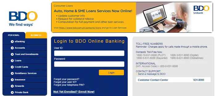 bdo online banking