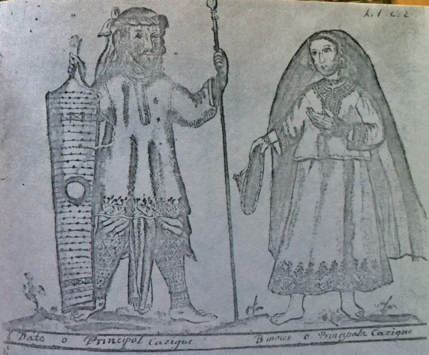 depiction of a datu and binukot during early spanish colonization of the philippines