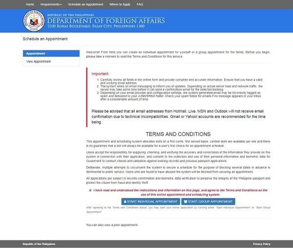 Dfa Passport Application Form For New Applicant, Philippine Passport Appointment Individual Or Group, Dfa Passport Application Form For New Applicant