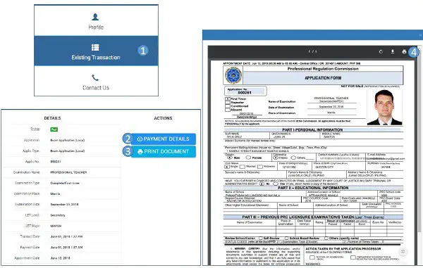 how to print prc online application