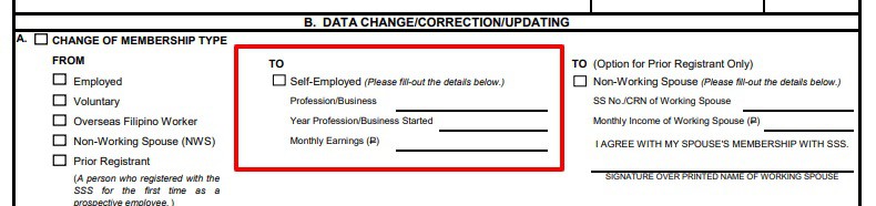 how to change status in sss online 1