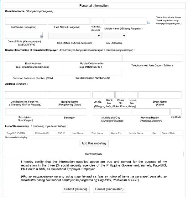 Kasambahay Pag-IBIG online registration 3