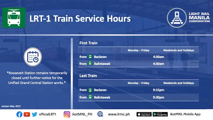 lrt 1 train service hours