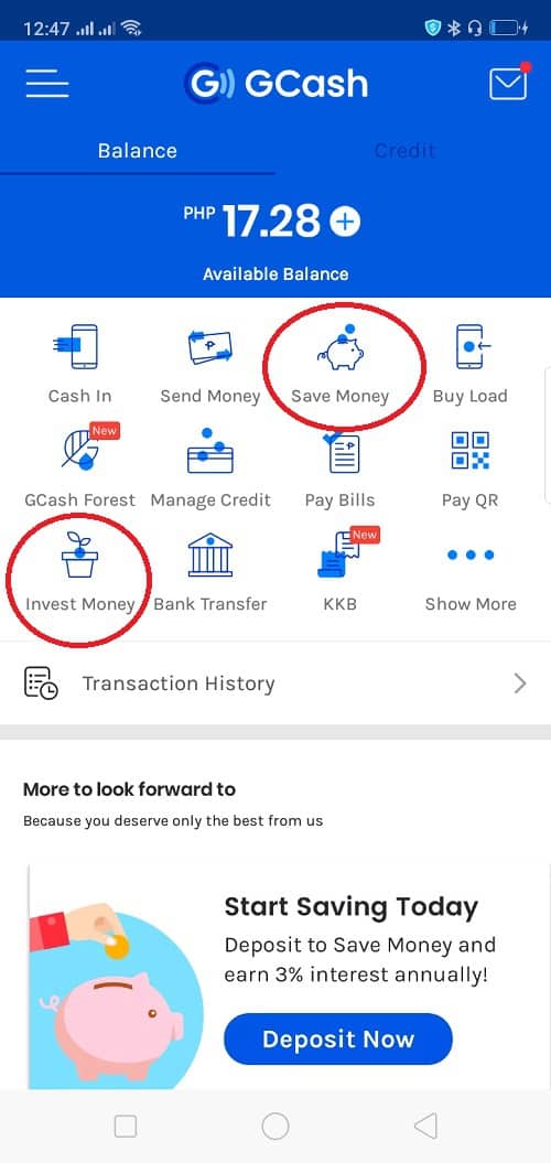 gcash save and invest money