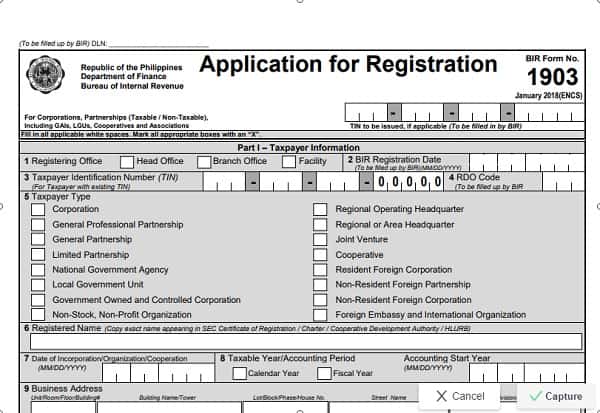 bir form 1903 sample