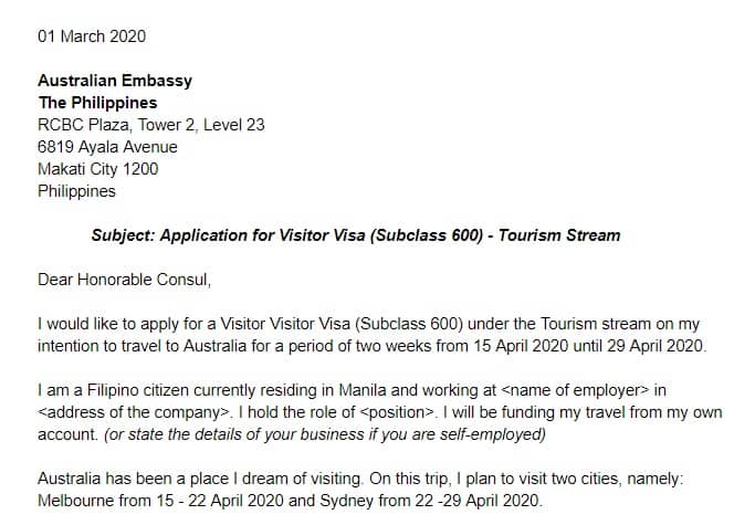 Invitation Letter For Tourist Visa Australia For Pas Infoupdate