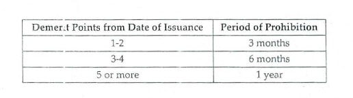 demerit points meaning 2