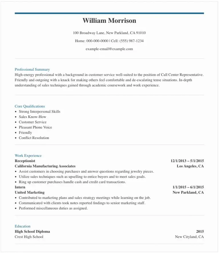 resume sample for call center in philippines