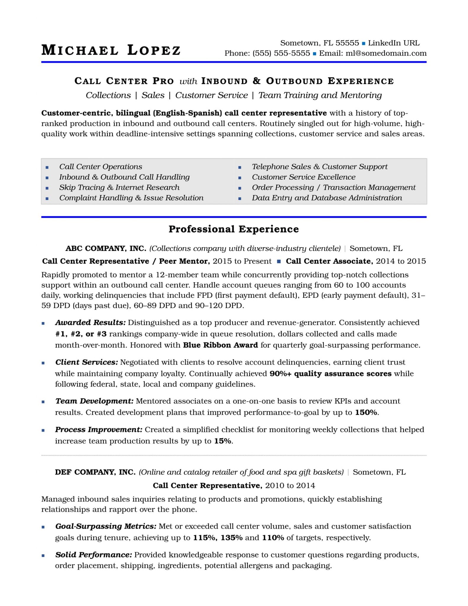 Resume Samples for Call Center Agent in the Philippines – FilipiKnow