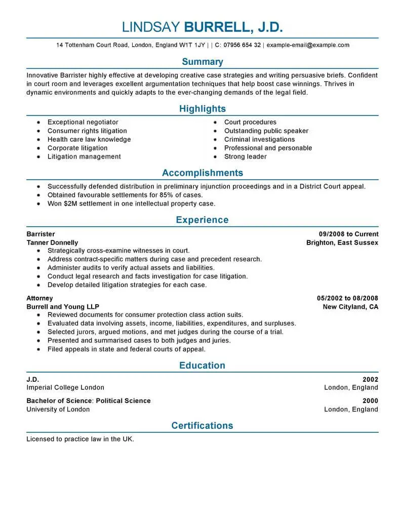 Resume Samples for Lawyers in the Philippines - FilipiKnow