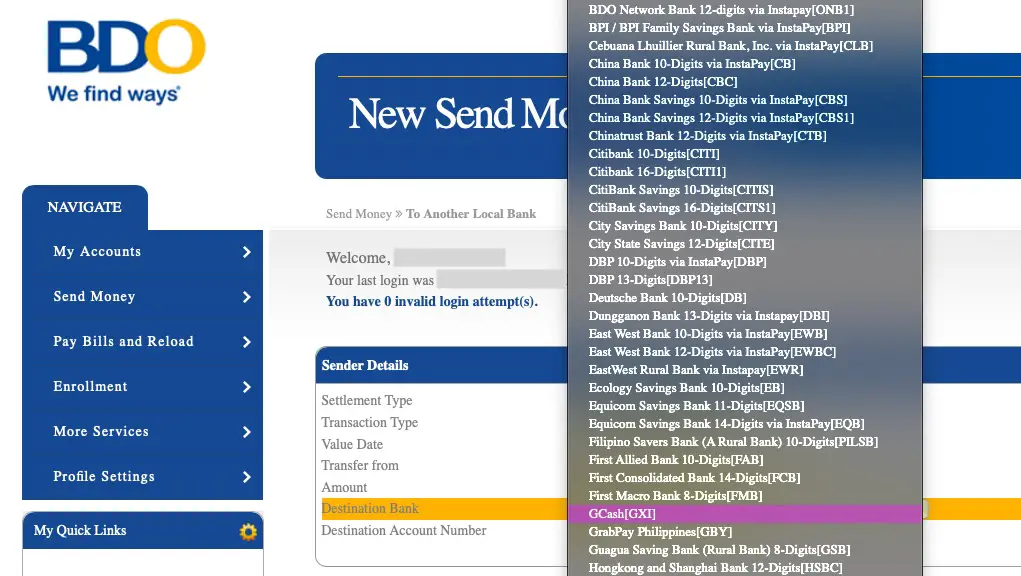 how to transfer money from bdo to gcash 5c