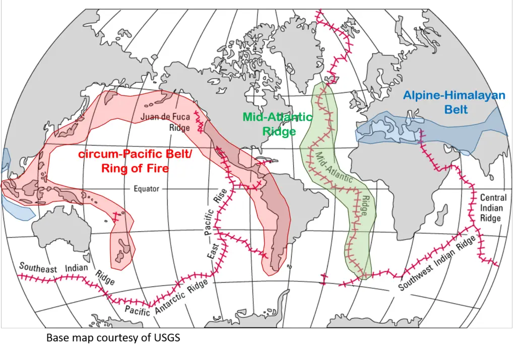 different seismic belts in the world