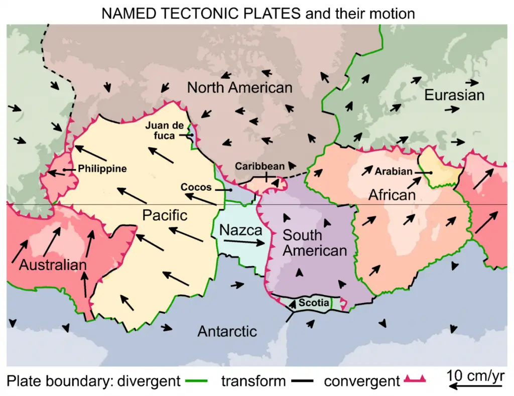 tectonic plates of the earth