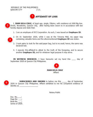 How To Get an Affidavit of Loss in the Philippines (With Free Sample  Templates) – FilipiKnow