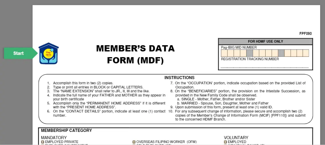 Pag Ibig Mdf Fillable Form - Printable Forms Free Online