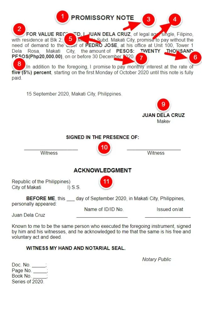 promissory note sample philippines