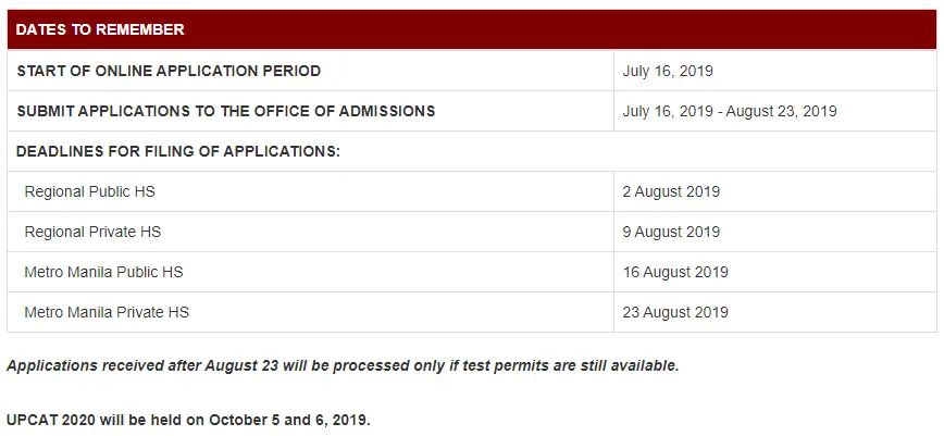 how to apply upcat 8