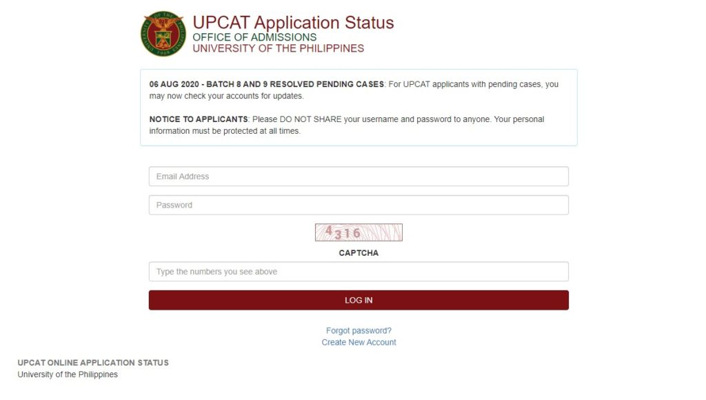 how to check upcat results 1