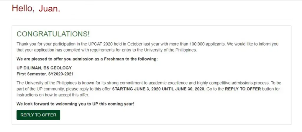 how to check upcat results 2