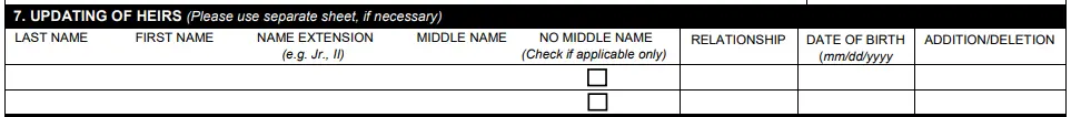 Pag Ibig Members Data Form Update