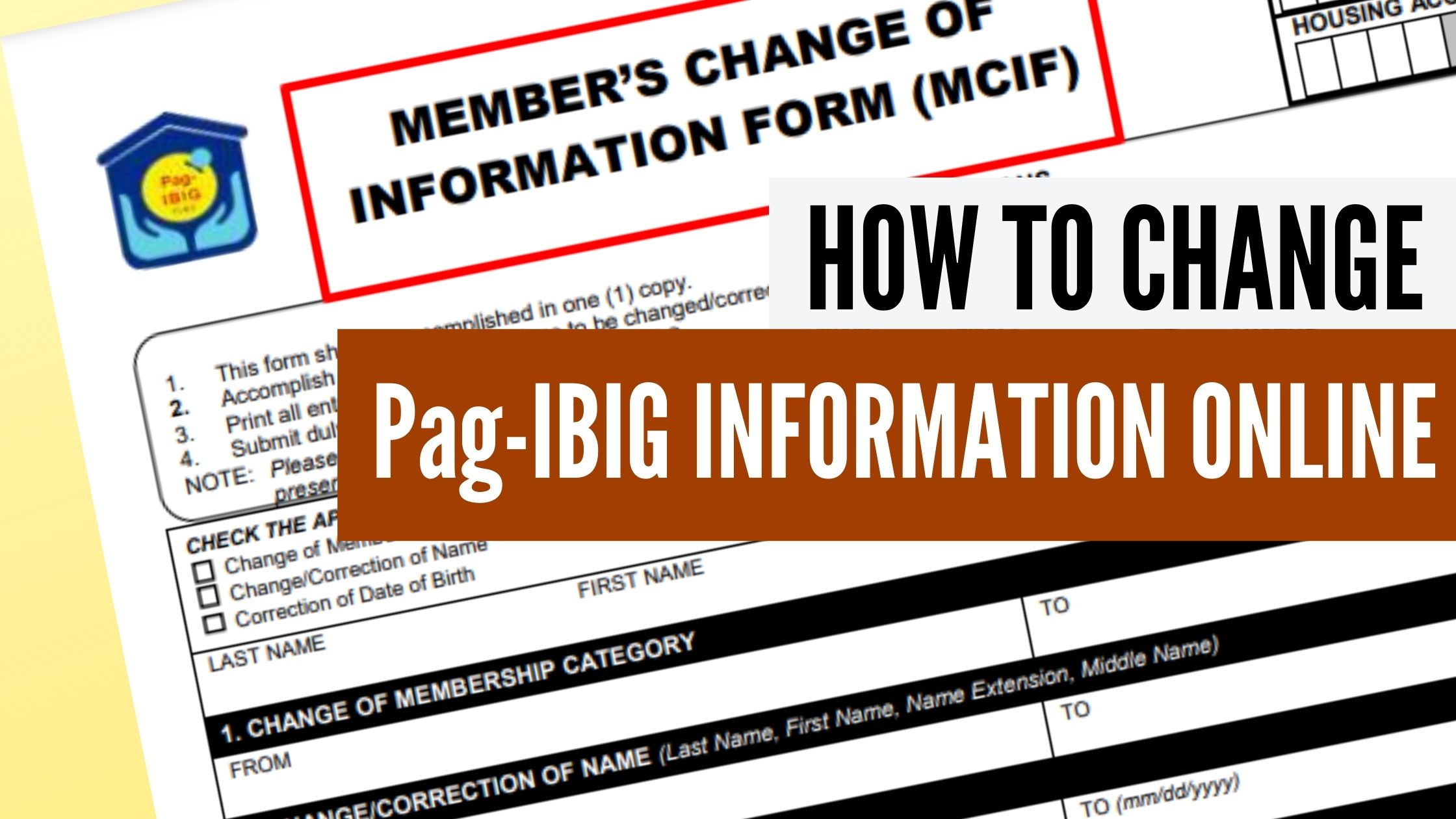 How To Update Or Change Pag Ibig Information Online