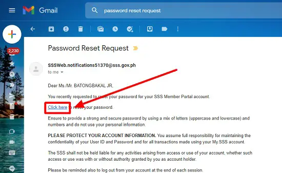 how to reset password in sss 6
