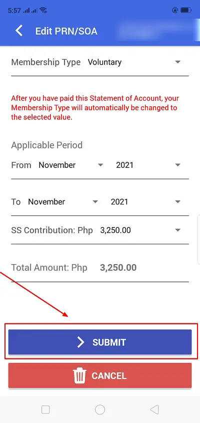 how to change amount of sss contribution online 10
