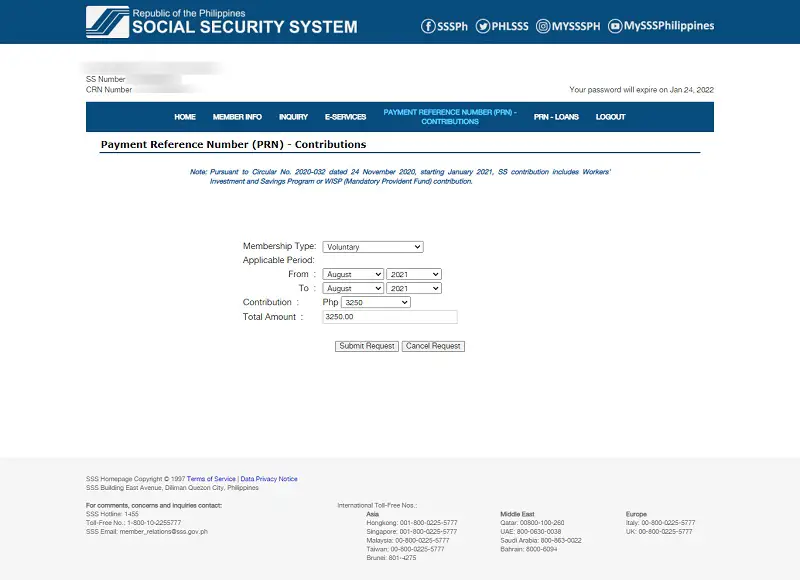 how to change amount of sss contribution online 4