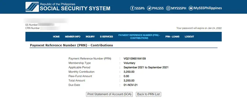 how to change amount of sss contribution online 5