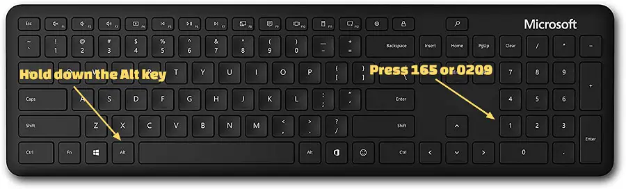 how to type capital enye on a windows computer with a numpad