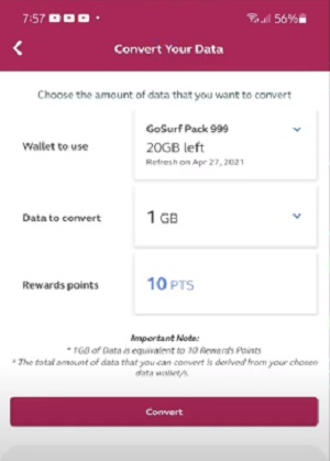 how to convert unused data to gcash 6