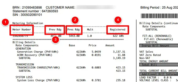 how to compute meralco bill 1