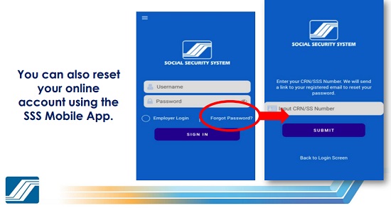 how to reset password in sss 15