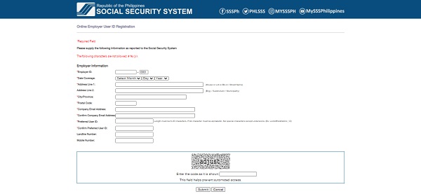 sss online registration 10