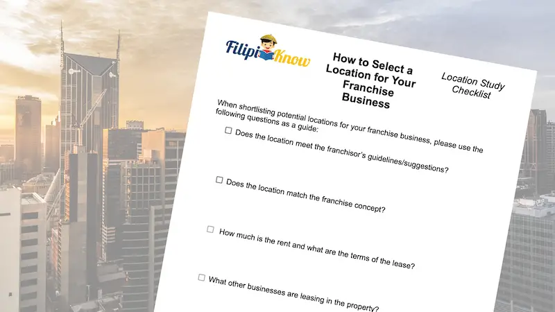franchise business location study checklist