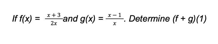 operations on functions example 1
