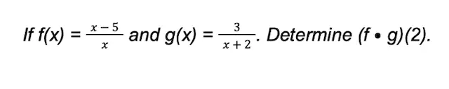 operations on functions example 2