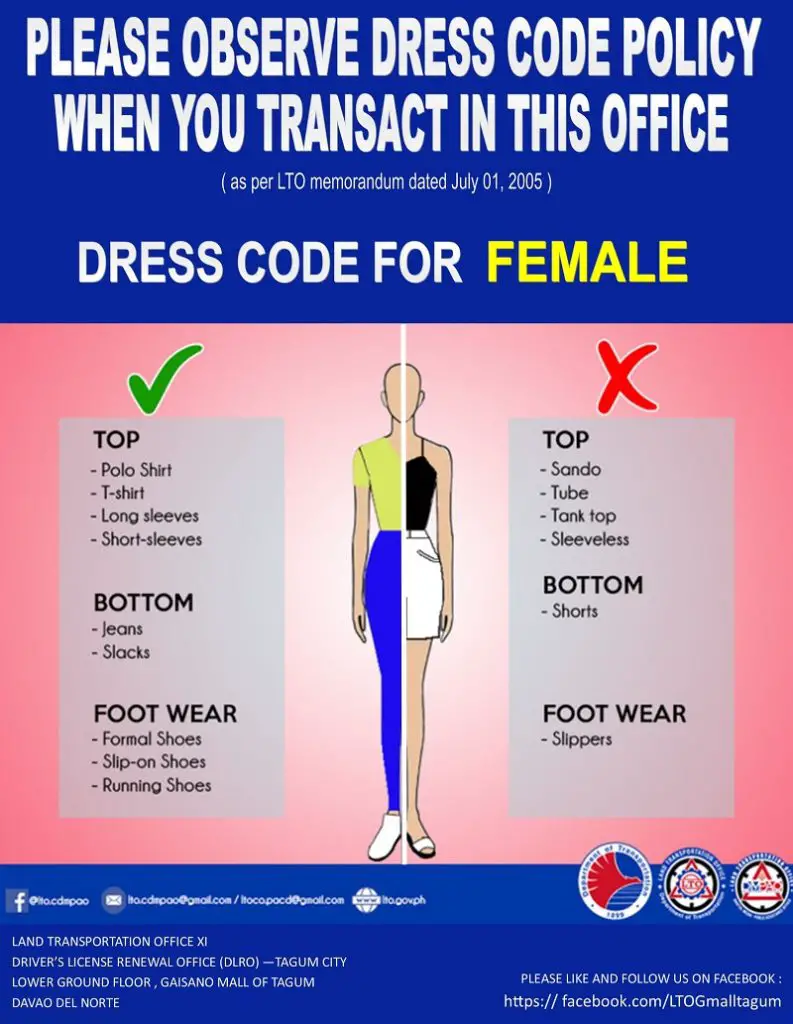 lto dress code female