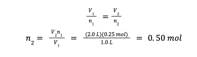 avogadro's law sample problem with solution