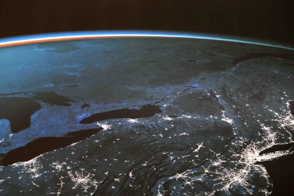 a view of earth from the outer space