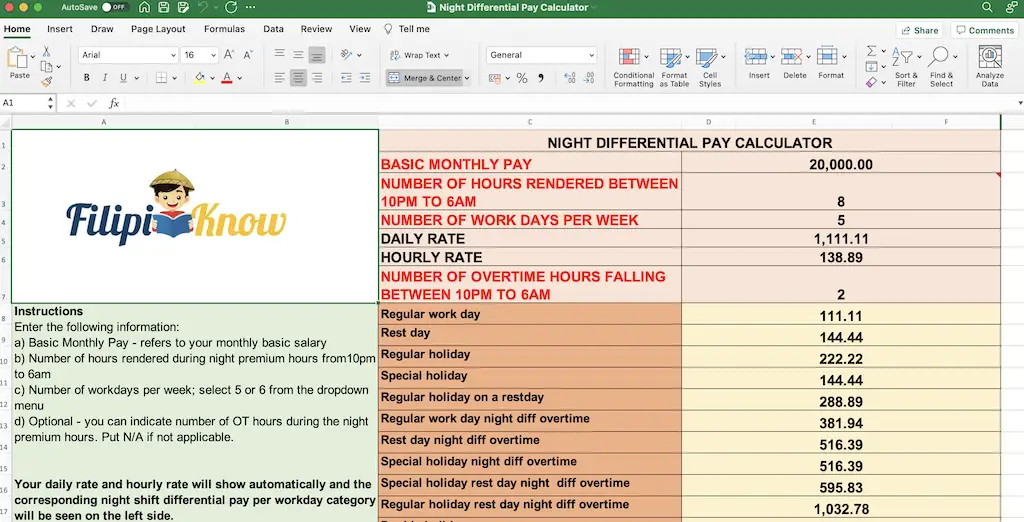 How To Compute Night Differential In The Philippines With Free 