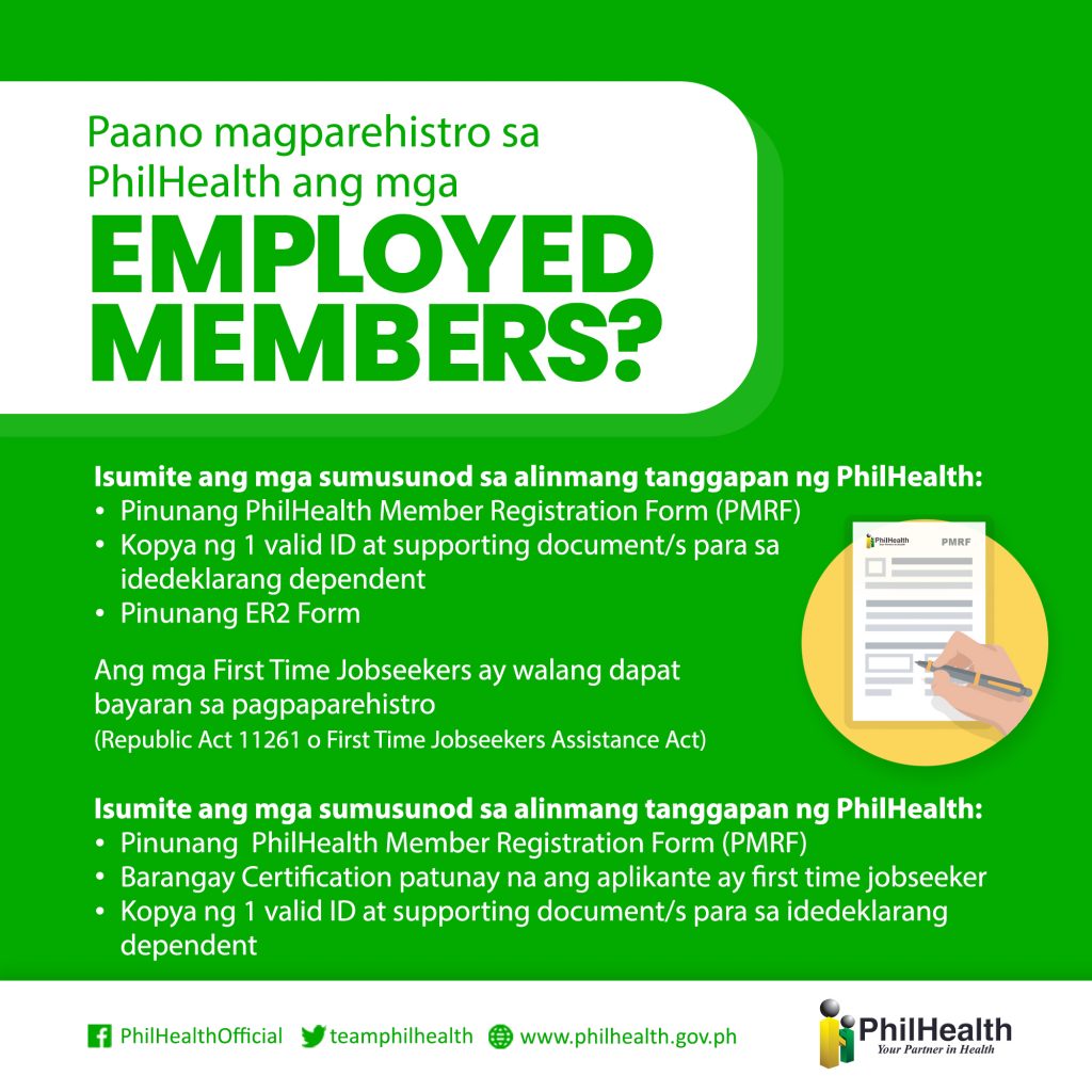 how to register in philhealth if you are employed
